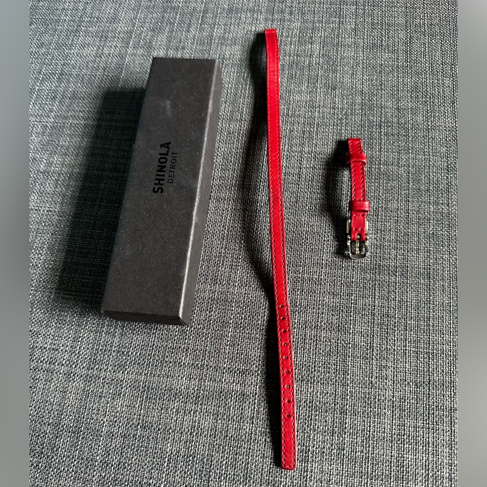 Shinola leather 10 mm double wrap leather strap in red